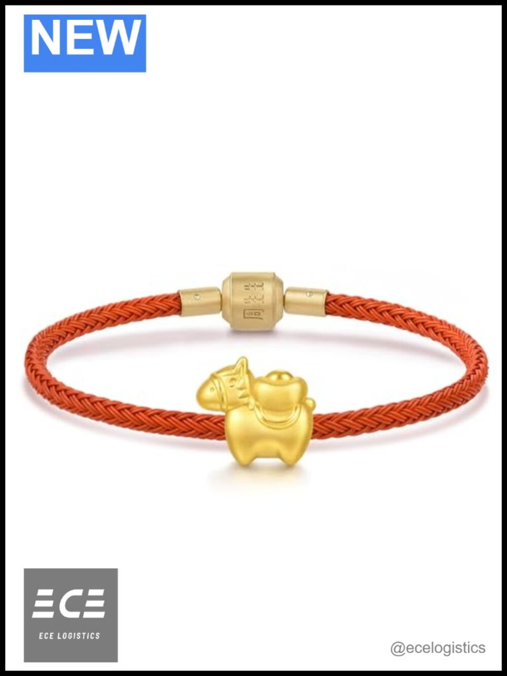 999 Gold Horse Auspicious Charm Bracelet 17cm Fine Jewelry Gift